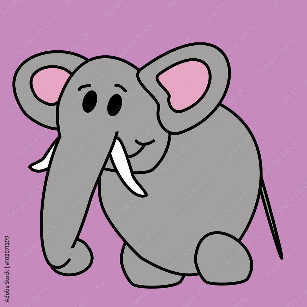 Fototapeta premium Elephant drawing for kids