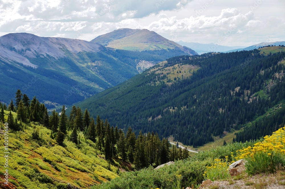 View from Independence Pass on the Continental Divide in Colorado, USA