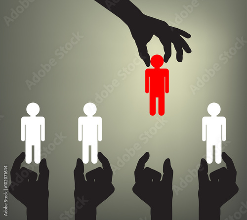 Human Resources concept: choosing the perfect candidate for the