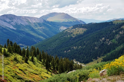 View from Independence Pass on the Continental Divide in Colorado, USA