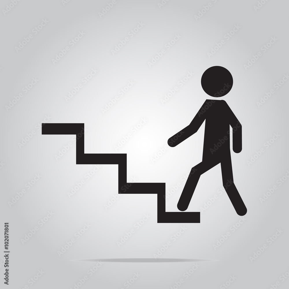 Man walking on stair, concept to goal