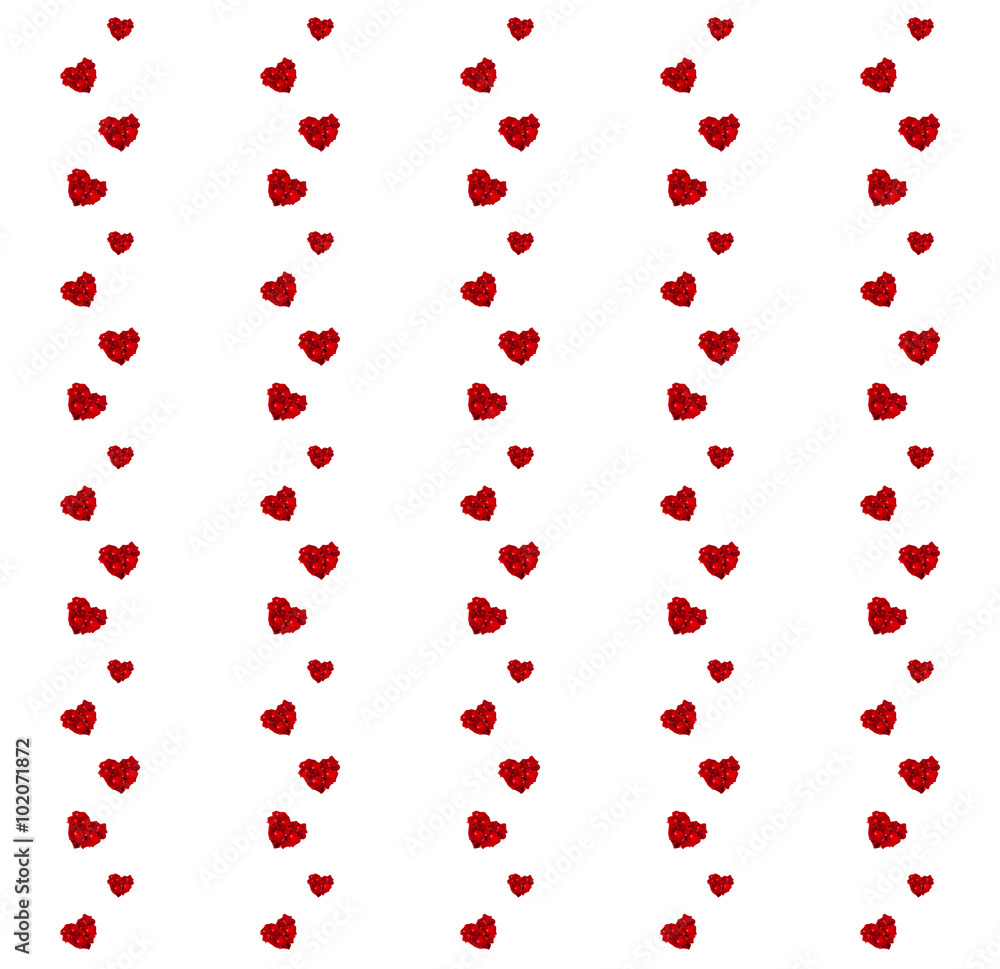 Red hearts background from rose petals Red hearts background from rose petals