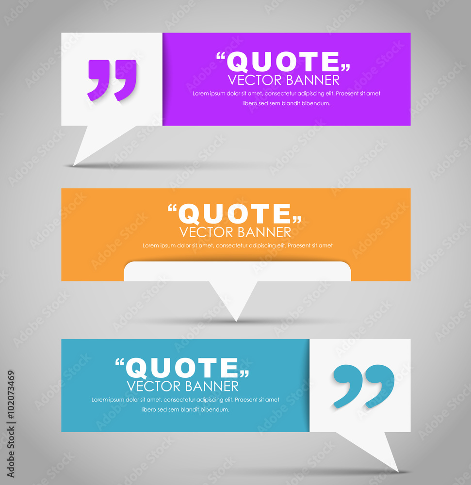 Set of banners with a quote bubble Set of banners with a quote bubble