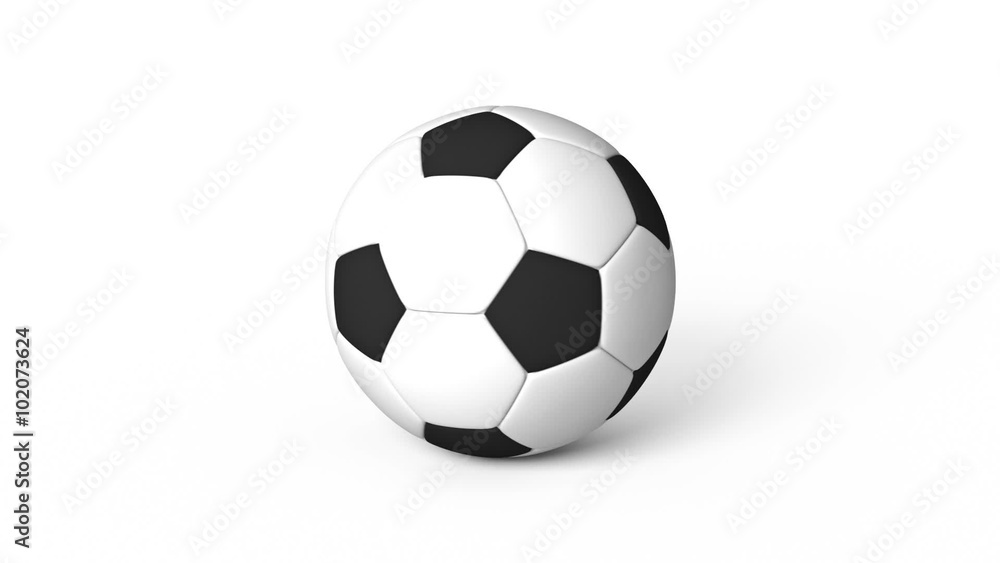 Football/soccer ball rotating against white background Football/soccer ball rotating against white background