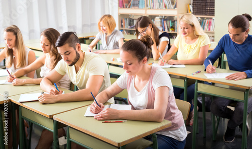 Group of students in classroom photo