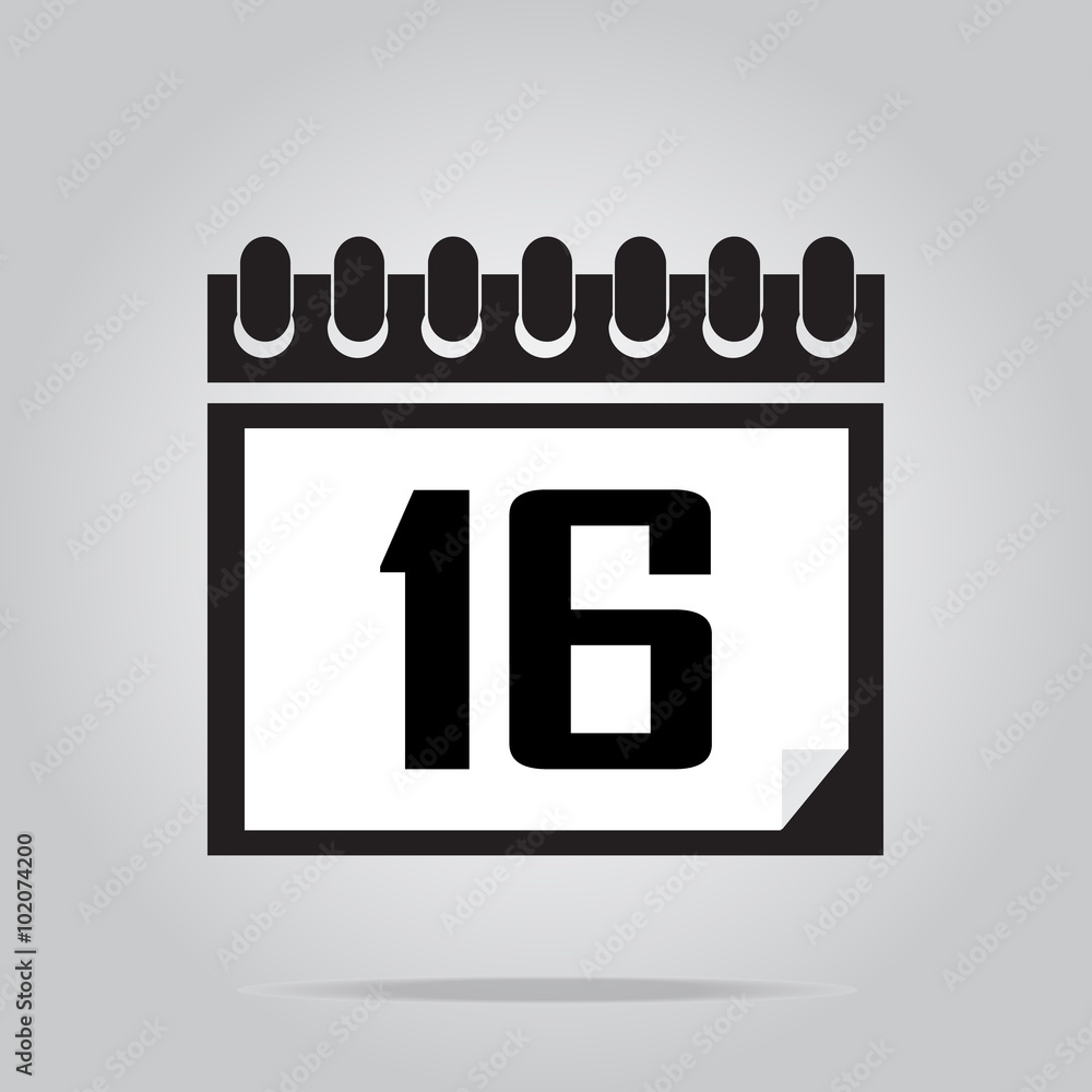 Calendar icon number 16 illustration Calendar icon number 16 illustration