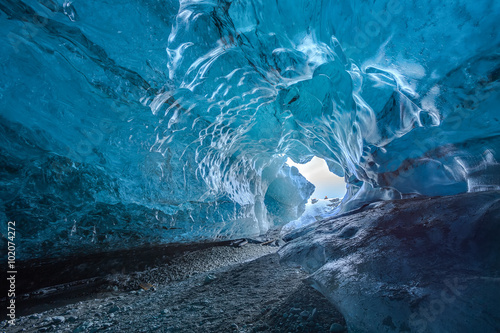 Ice caves in Iceland photo