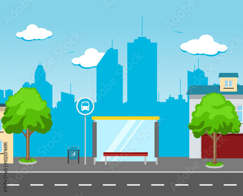 Bus Station in the Street