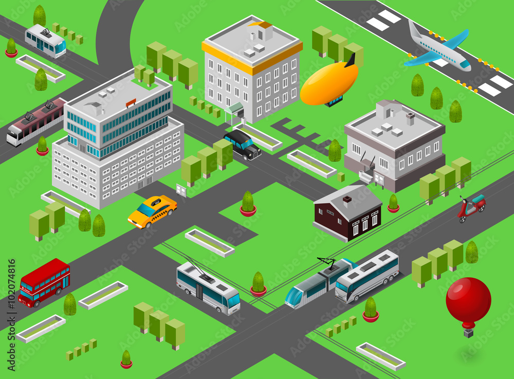 Isometric City Street Isometric City Street
