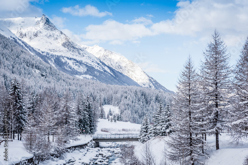 winter snowy landscape in italian alps