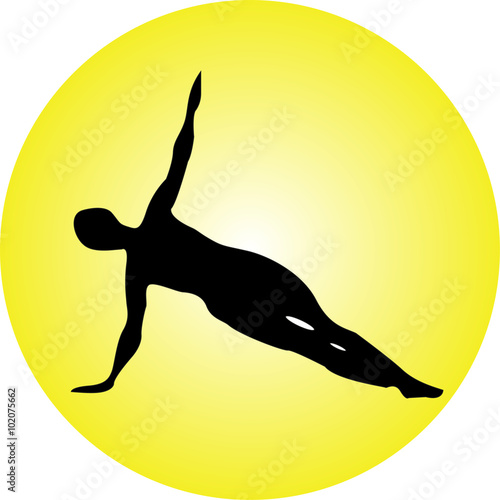 Pilates position silhouette (side banding) vector, silhouette in posizione pilates (side banding) vettoriale