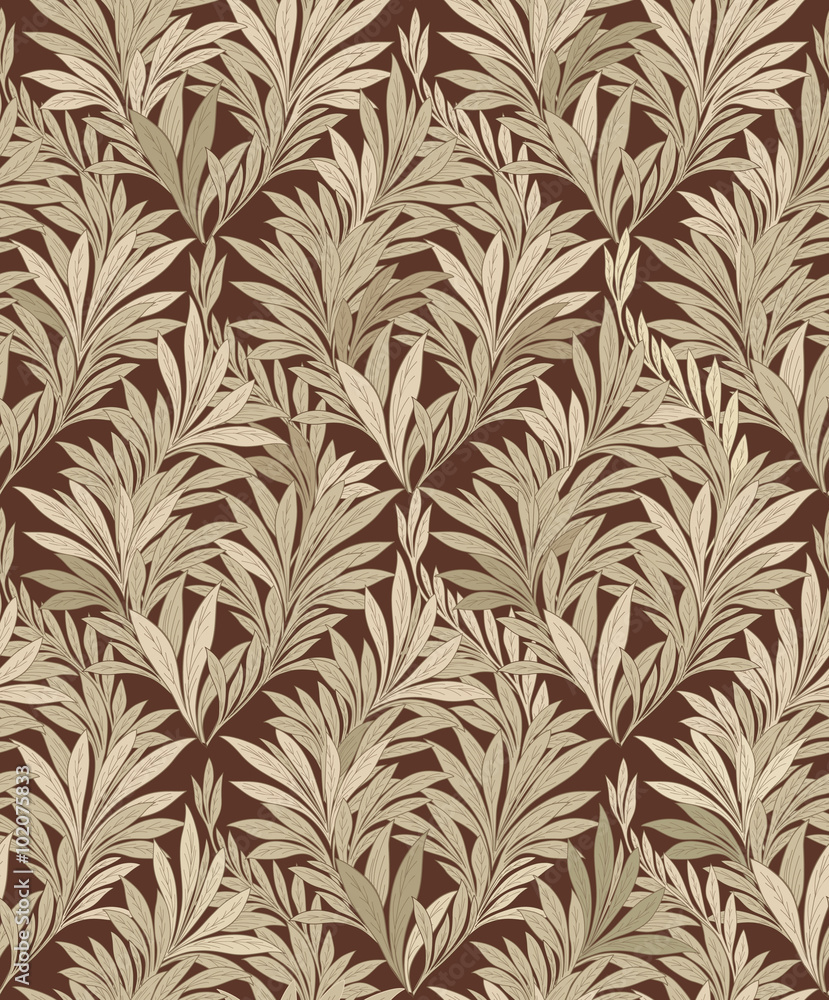 Abstract floral pattern. Leaves outline ornamental texture. Leaf seamless backgound. Abstract floral pattern. Leaves outline ornamental texture. Leaf seamless backgound.
