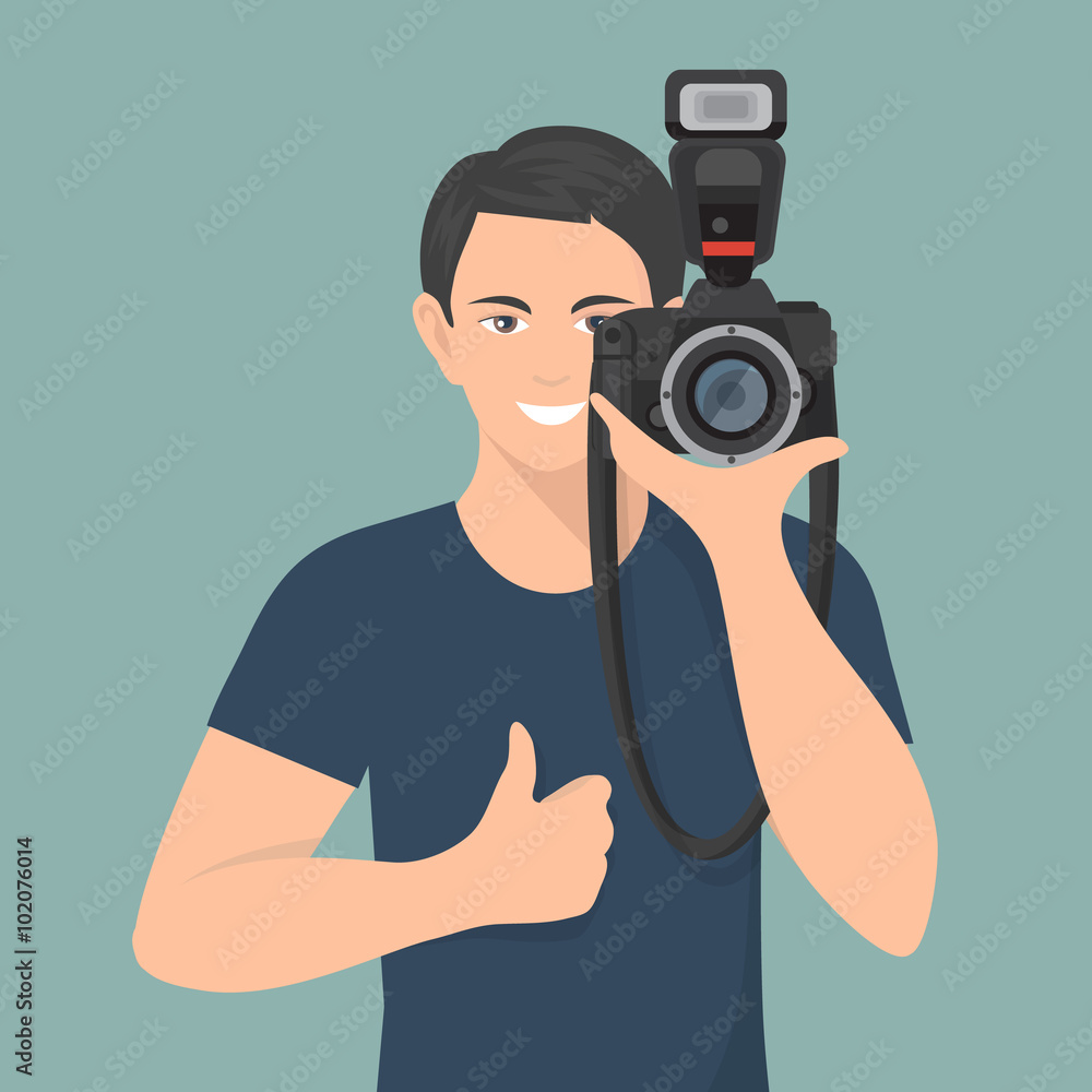 Photographer Flat Illustration Photographer Flat Illustration