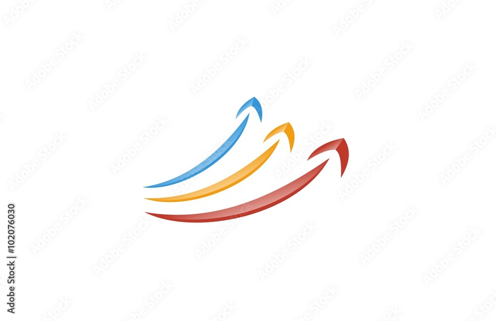 swirl arrow colorful logo.