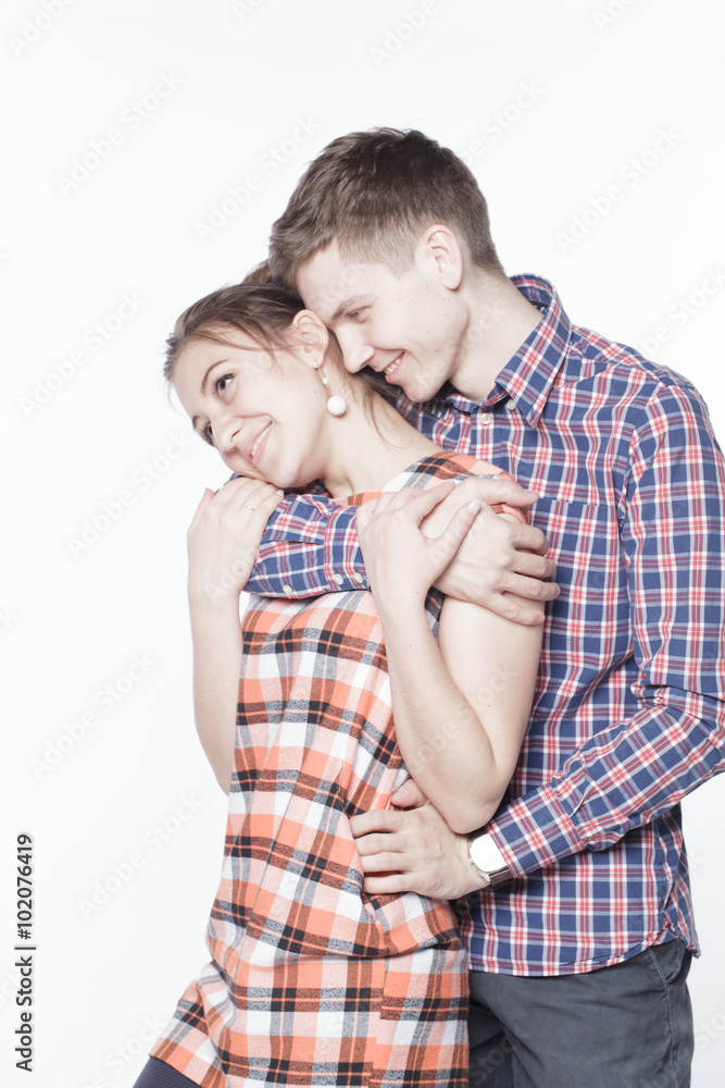 He hugs her from behind He hugs her from behind