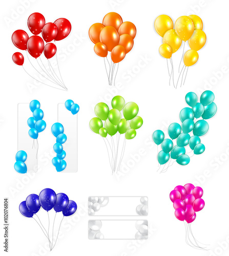 Set of Color Balloons, Vector Illustration