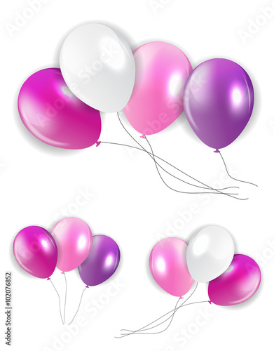 Set of Colored Balloons, Illustration.