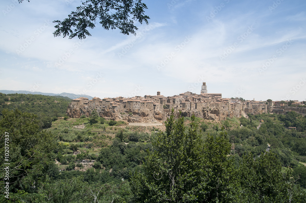View of the village of Pitigliano in Maremma, Tuscany, Italy