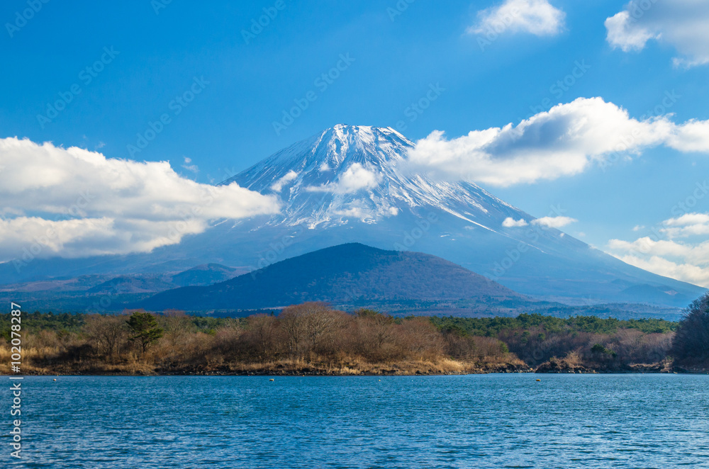 Mt. Fuji at Lake Shojiko in Japan