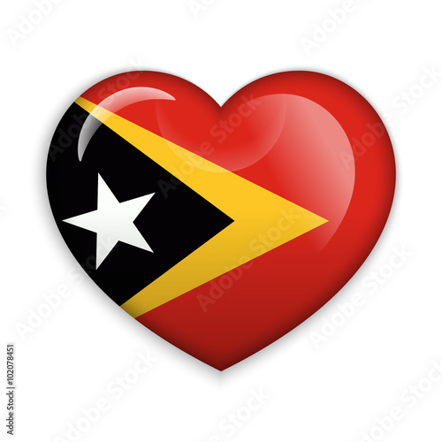 Free Download  Love  East Timor.  Flag Heart Glossy Button - GFXLoad