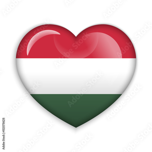 Love Hungary. Flag Heart Glossy Button Free Download Love Hungary. Flag Heart Glossy Button - GFXLoad
