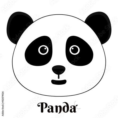 Fototapeta Naklejka Na Ścianę i Meble -  simple sign a panda - design template on white background