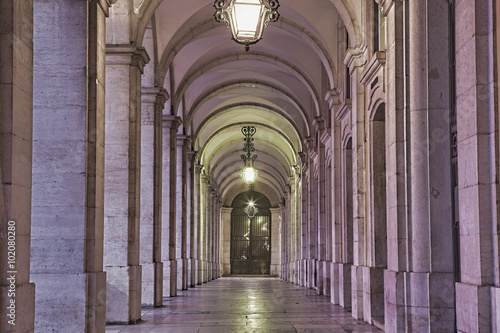 The Praca do Comercio or Commerce Square is located in the city