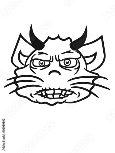 face head demon devil evil horns satan hell horror halloween © Style-o-Mat-Design