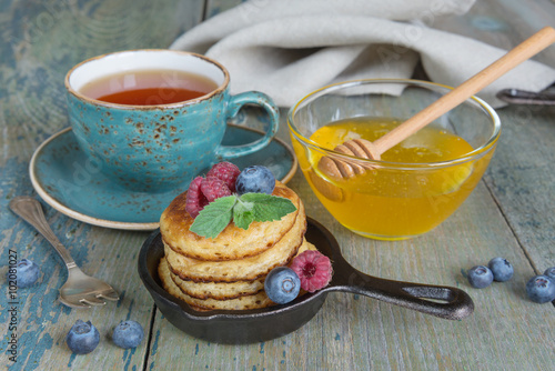 Breakfast  in rustic style