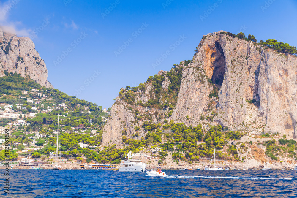 Landscape with coastal rocks of Capri island