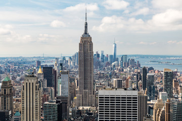 Wandcirkels Empire State Building Straten van New York in zomer  © oscity