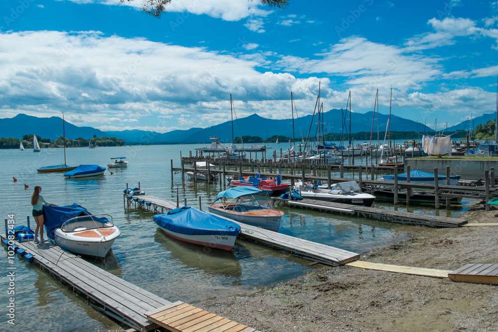 Obraz premium Gstadt am Chiemsee, Chiemgau, Bayern, Germany