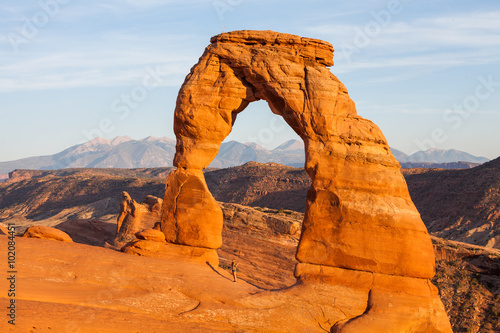 Views of the Delicate Arch in Arches National Park  Utah  USA