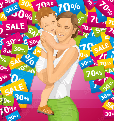 Vector Woman With Child