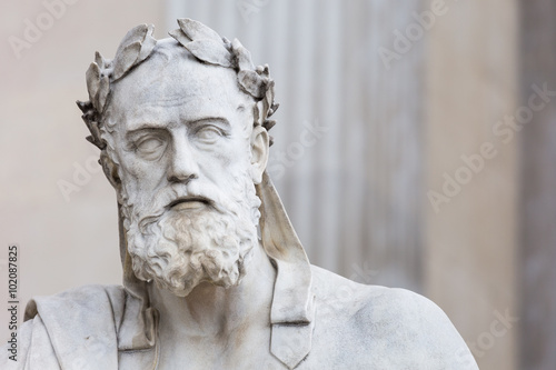 Portrait of the statue of greek philosopher Xenophon