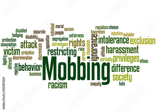 Mobbing, word cloud concept 5 photo