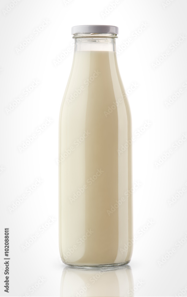 Closed bottle of milk isolated on white background Closed bottle of milk isolated on white background