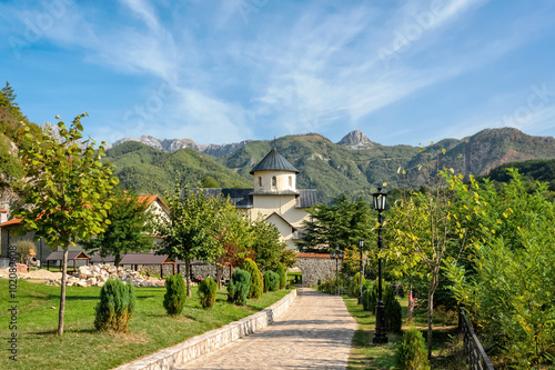 Fotografia Kolasin, Montenegro - September 29, 2012: Serbian Orthodox Moraca monastery in Montenegro