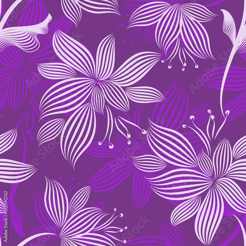 Pink Ornamental Flowers Seamless Pattern