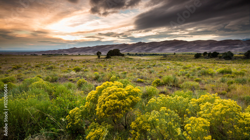 Great Sand Dunes National Park at sunset photo