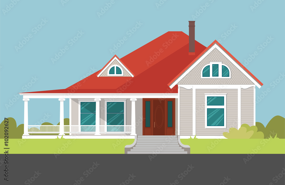 House with red roof House with red roof