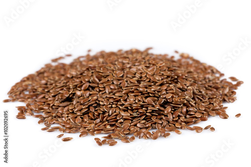 flax seeds isolated on white