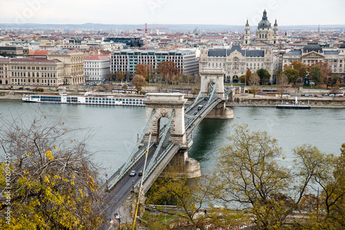 Budapest. The view from the Fisherman's Bastion on the bridge section. October 2015 Autumn