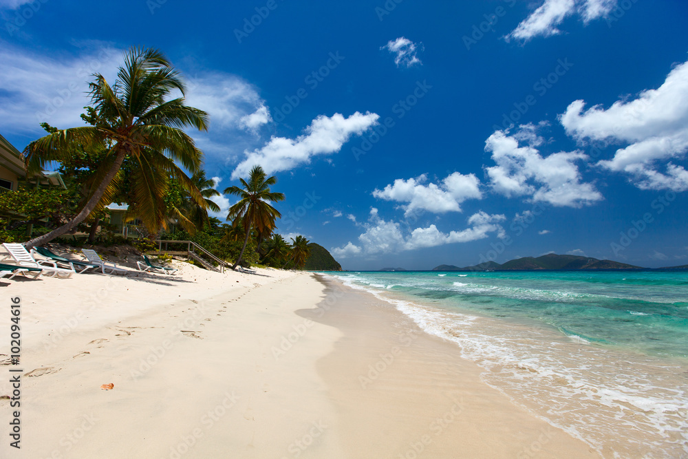 Beautiful tropical beach at Caribbean