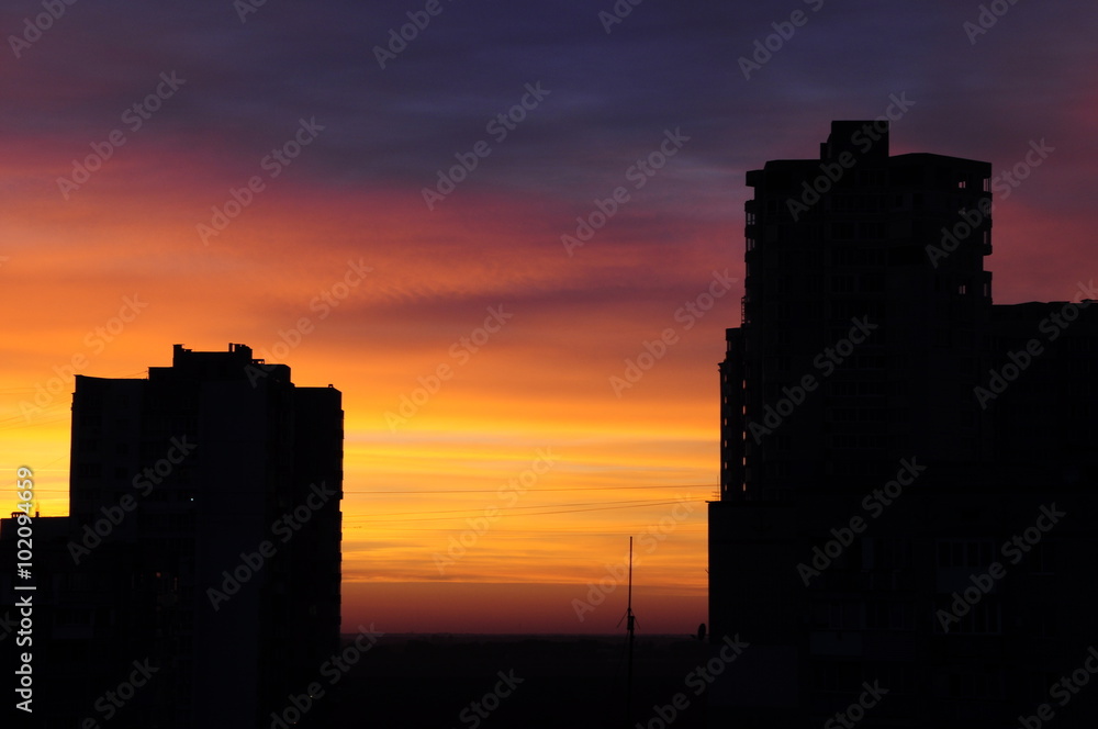 Fototapeta premium Закат в городе 