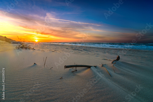 Fototapeta Naklejka Na Ścianę i Meble -  Krajobraz morski o zachodzie słońca