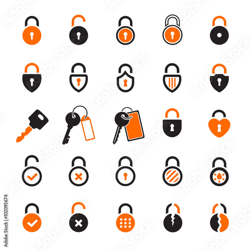 Lock and Key Icons & Symbols.