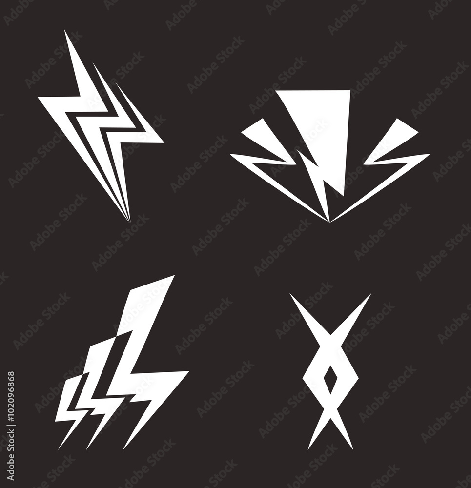 Letter lightning bolt logo monogram, mockup crossing together for