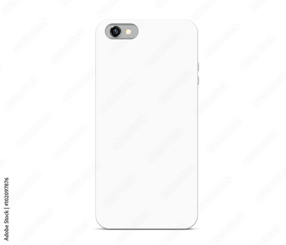 Blank white phone case mock up stand isolated. Blank white phone case mock up stand isolated.