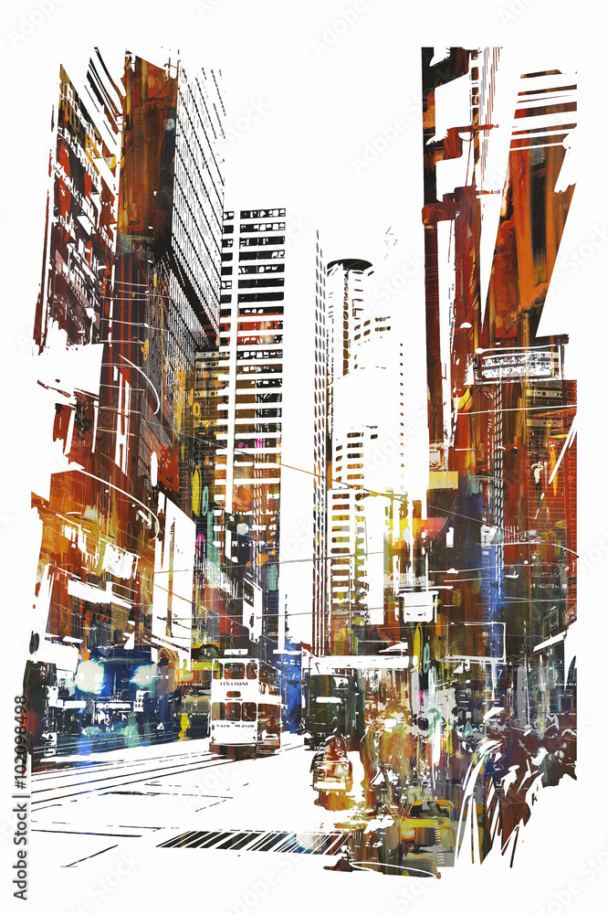 Fototapeta premium abstract art of cityscape,illustration